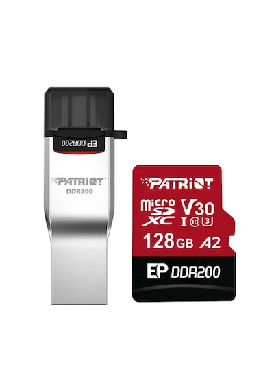 Patriot Ep Ddr200 128gb Microsdxc V30 A2 Hafıza Kartı + Usb-a/usb-c Kart Okuyucu Pef128gep33mcx