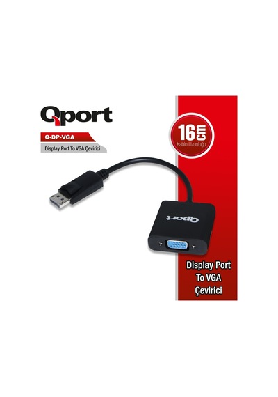 Qport Q-Dp-Vga Dısplayport = Vga Çevirici Adaptör