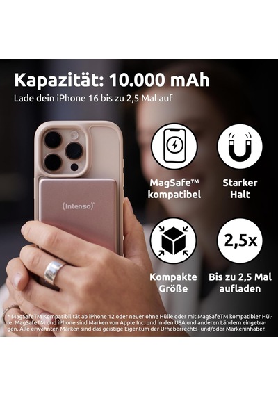 Mw10000 Magsafe Power Bank 10.000 Mah 20w Pd 3.0 15w Kablosuz Şarj Qi Wireless Manyetik Powerbank - Pembe