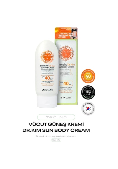 Kolajen Ve Botanik Bitki Kompleksi 3w Clinic Vücut Güneş Kremi Intensive Dr. Kim Sun Body 150 Ml