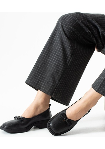 Dericia Shoes Storm Hakiki Deri Günlük Rahat Kadın Ayakkabı Siyah