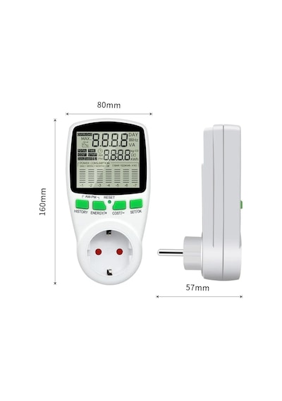 Gesi Pm-1453 Dijital Wattmetre Enerji Ölçer Tüketim Ölçer 220 Volt 16 Amper 3680 Watt Priz