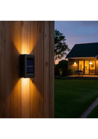 Solar Güneş Enerjili Bahçe Duvar Lambası Led Aplik - Ip65 Su Geçirmez Dış Mekan Çift Yönlü Dekoratif Aydınlatma, Avlu, Teras, Çit Ve Merdiven Gece Lambası Diğer