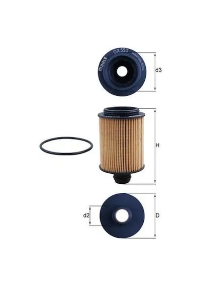 Citroen Nemo Yag Filtresi 1.3 Hdi 2012-2017 Mahle Ox553d