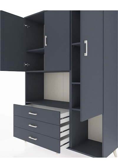 Hyperion Dolap 6 Raflı 3 Çekmeceli 3 Kapaklı 132x44x195 Antrasit-antrasit/antrasit Antrasıt/antrasıt Hyperion Dolap 6 Raflı 3 Çekmeceli 3 Kapaklı 132x44x195 Antrasit-antrasit/antrasit Antrasıt/antrasıt