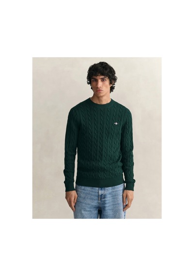 Gant Erkek Yeşil Regular Fit Bisiklet Yaka Kazak-24765 374-yeşil