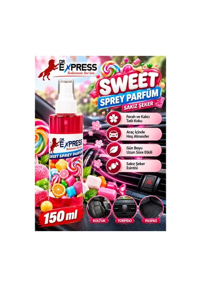 Oto Parfüm 150ml Araç Koku Sprey Sakız Kokusu 150ml