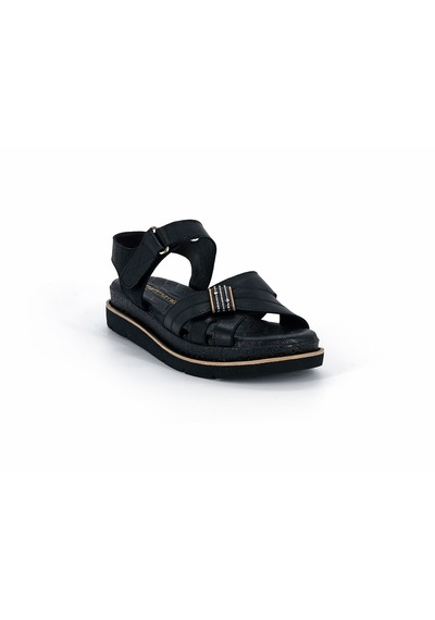 Mammamia D26ys-2905 Kadın Hakiki Deri Günlük Comfort Sandalet Siyah