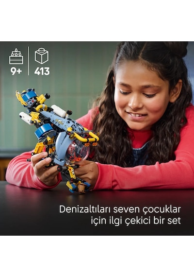 LEGO® Technic Derin Deniz Araştırma Denizaltısı 42201 - 9 Yaş ve Üzeri Mühendislik ve Bilimi Seven Çocuklar için Oyuncak Yapım Seti (413P)