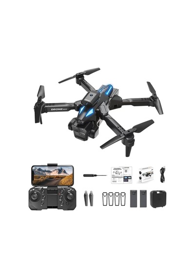Çift Kameralı Engel Kaçınma Sensörlü Drone Uzaktan Kumandalı App Destekli Led Işıklı Quadcopter