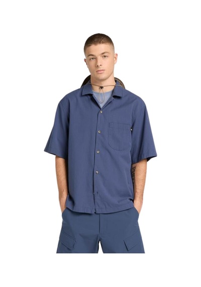B0a44b5eyp1-r Timberland Ss Seersucker Resort Shirt Erkek Gömlek Mavi B0a44b5eyp1-r