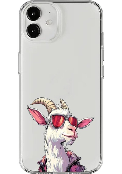 Apple Uyumlu iPhone 12 Mini Şeffaf Kılıf Cool Keçi Tasarımlı