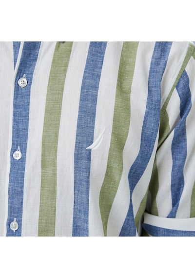 Nautica Erkek Yeşil Classic Fit Çizgili Gömlek Çizgili W55517t Yeşil