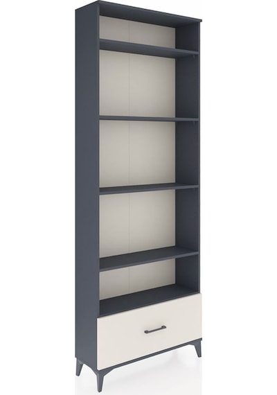 Arges Dolap 5 Raflı Tek Çekmeceli 88x30x243 Antrasit-aytaşı Antrasit