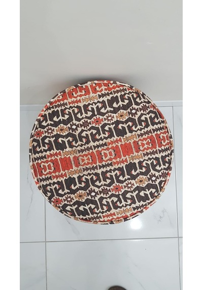 dijital baskılı desenli kumaş kaplama puf