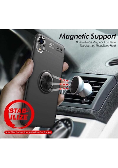 Apple Uyumlu iPhone XR 6.1 Kilif Yüzüklü Magnetli Ravel Case 389753775