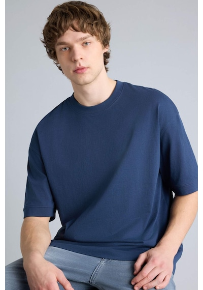 Defacto %100 Pamuk Loose Fit Basic Tişört G4728ax26smnv249 Lacivert-nv249