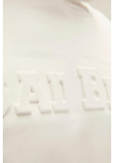 Bad Bear Pucker Bear Hoodie Erkek Sweatshirt-6421 Off-white Kırık Beyaz