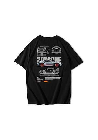 Brz Collection Unisex Oversize 911 Gt3 Rs T-shirt-siyah Siyah