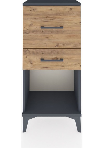Arges Komodin 2 Çekmeceli 44x30x96 Antrasit-çam Antrasit