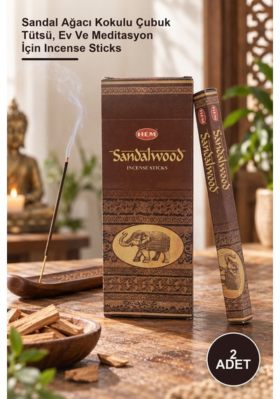 2 Adet Sandalwood Aromalı Tütsü Çubukları Sandal Ağacı Kokulu Çubuk Tütsü, Ev Ve Meditasyon İçin Incense Sticks