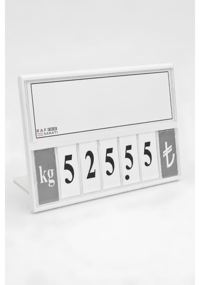 Fiyat Kasetlik Manav Kasap Şarküteri Etiketi Rakamlı Fiyatlık Ayaklı Büyük Boy 123x84 Mm Beyaz