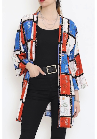 Desenli Kimono Kiremit - 1658.1095. Çok Renkli