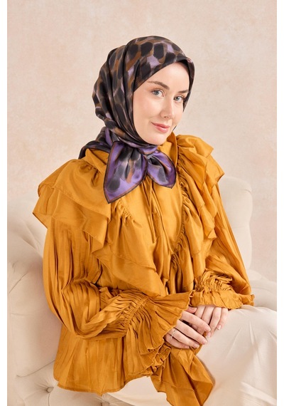 Silk Home Twill İpek Eşarp Noiré Mor 90x90 Çok Renkli
