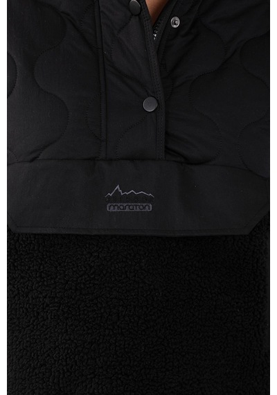 Maraton Sportswear Comfort Kadın Kapşonlu Uzun Kol Outdoor Siyah-siyah Sweatshirt 21441-siyah-siyah