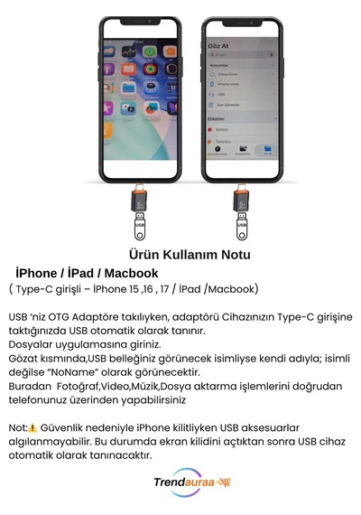 Usb Type-c 6a 120w Gen 3.1 Otg Dönüşrüeücü Adaptör 1 Adet