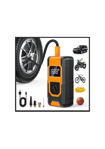 Oto Araç Lastik Şişirme Pompası Ekranlı 160psi Hava Kompresörü Bisiklet Motorsiklet Top Şişirme