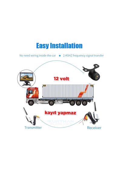 7 İnç Monitör+kamera+wifi Set 12v Kayıt Yapmaz