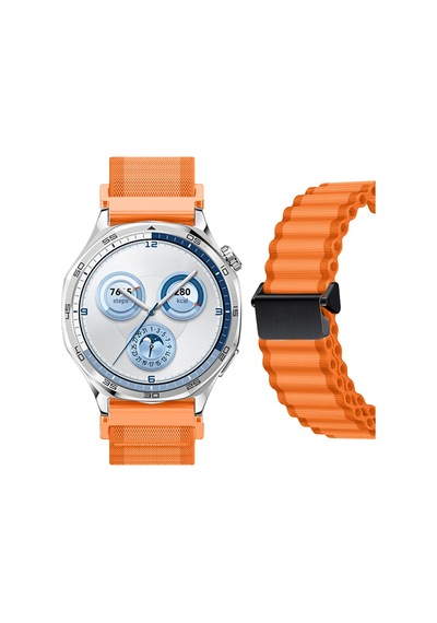 Sneezy Huawei Watch Gt5 46mm İle Uyumlu Airflow Dalgalı Naylon Spor Kordon Metal Tokalı
