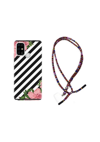 Casper Via F20 Kılıf Rasta Boyun Askılı Strip Flowers 2 1409