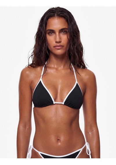 Koton İnce Askılı Üçgen Bikini Üstü Siyah 6sak10143mm