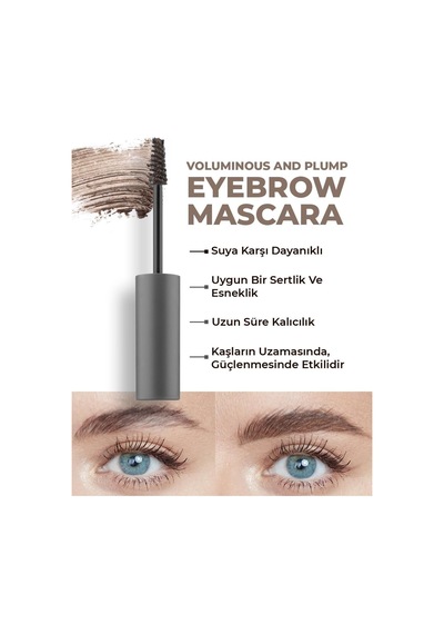Suya Dayanıklı Kalıcı Etki Yoğun Pigmentli Kahverengi Kaş Sabitleyici Maskara - Eyebrow Mascara 801 Çok Renkli