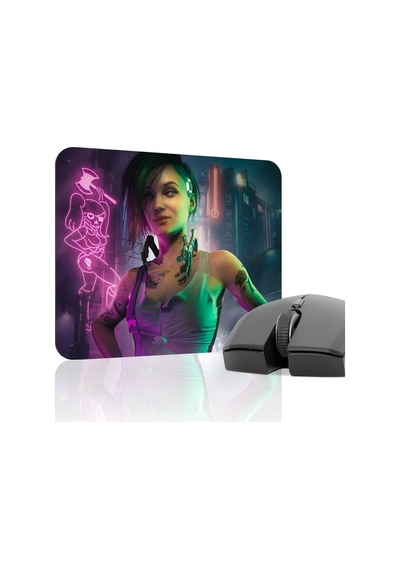 Cyberpunk 2077 Kaymaz Dikişli Kauçuk Oyuncu Mousepad V2 - 22x18 Gaming Mouse Pad Fare Altlığı
