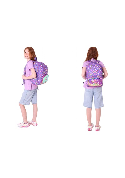 Kaukko Kids Flamingo Nakışlı Ve Baskılı Okul Çantası L5226 Ve Thermo Beslenme Çantası L7226 Seti - Kız Çocuk Pembe - Mor