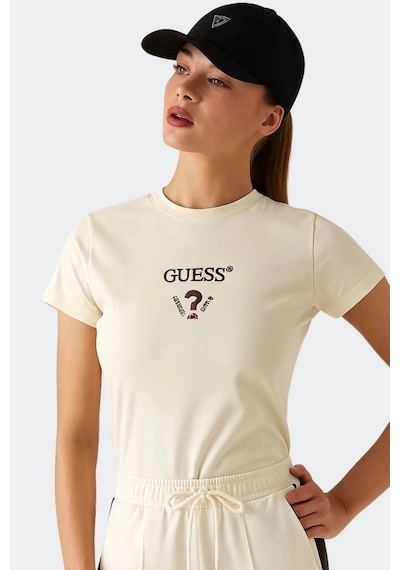 Guess Bayan T Shirt V4yı21 Kcdh1 D001 Beyaz BEYAZ