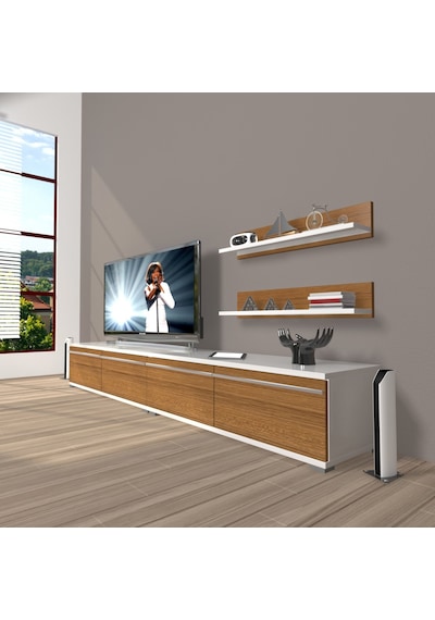 Decoraktiv Eko 200t Mdf Tv Ünitesi Tv Sehpası Beyaz - Ceviz
