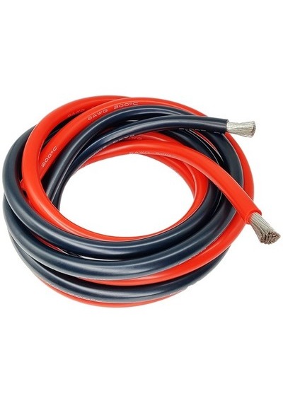 10 Awg Silikon Kablo 3 Metre Kırmızı+3 Metre Siyah