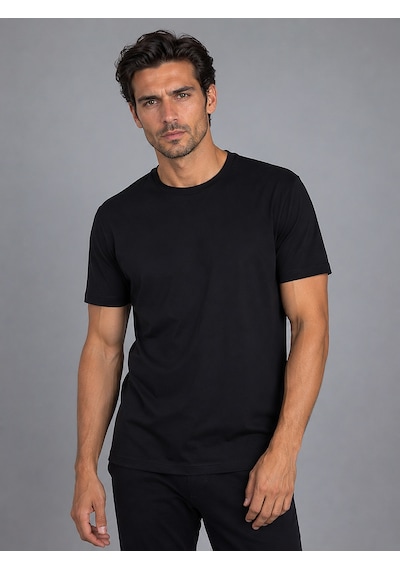 Bisse Siyah Bisiklet Yaka T-shirt Ts26y26100 D99
