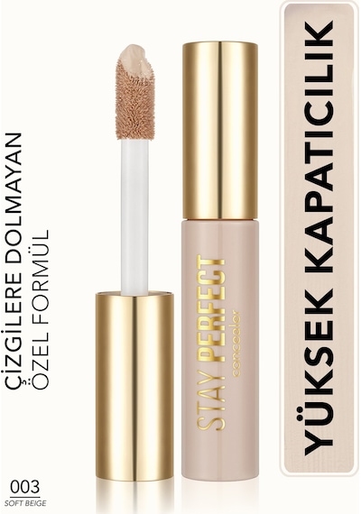 Flormar Stay Perfect Yüksek Pigmentli & Yarı Mat Bitişli Likit Kapatıcı 003 Soft Beige