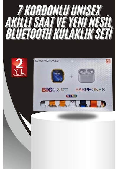 9 Ultra Akıllı Saat 49mm 2inç Ekran 7 Kordonlu Ve Bluetooth Kulaklık