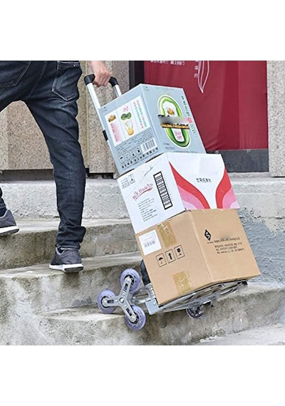 6 Tekerli 80kg Kapasiteli Merdiven Çıkabilen Katlanır Taşıma Arabası Koli Yük Paket Aracı -9069590986447