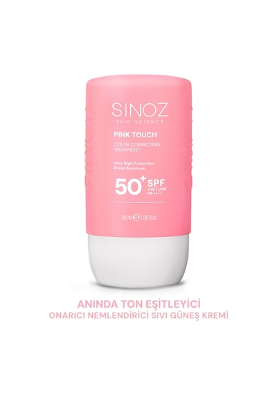 Sinoz Pink Touch Yüksek Koruyucu Ton Eşitleyici Pembe Yüz Güneş Kremi SPF50+ 50 ML