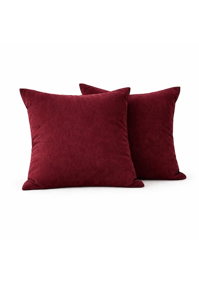 Bordo Kırlent Kılıfı 45x45 Cm İkili Set Dekoratif Yastık Kılıfı Modern Koltuk Kırlenti