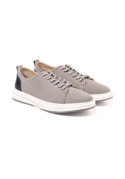 Sneaker Erkek Og-415 John May Gri Süet-laci Deri