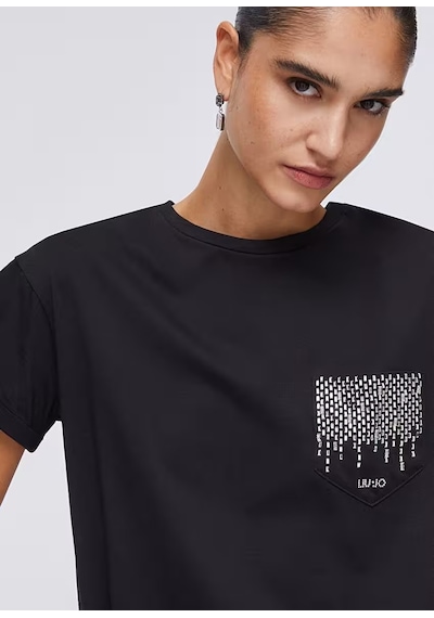 Liu.jo Liujo Wa6372js923 Kadın Tişört Siyah