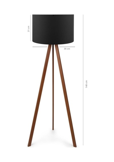 Bohhem Siyah Ahşap Tripod Lambader Siyah - Venge Diğer